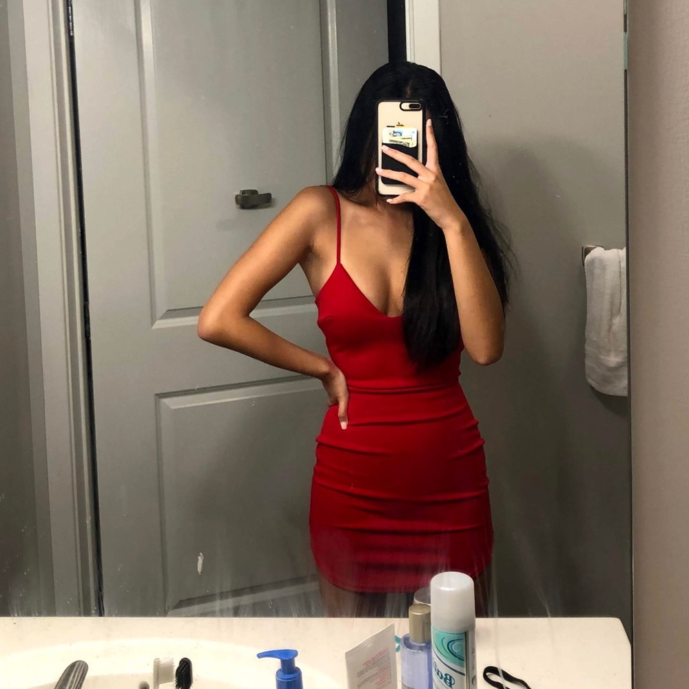 Pretty little thing red bodycon dress